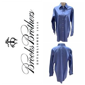 Brooks Brothers Blue No-iron Button Down Shirt 16.5-34